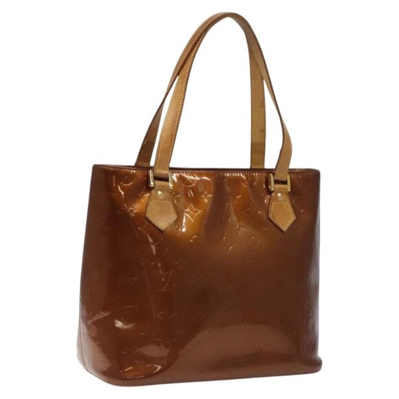 LOUIS VUITTON Monogram Vernis Houston Hand Bag Bronze - Picture 1 of 16